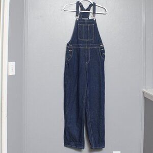 Dazy dark wash denim cotton polyester blend overalls